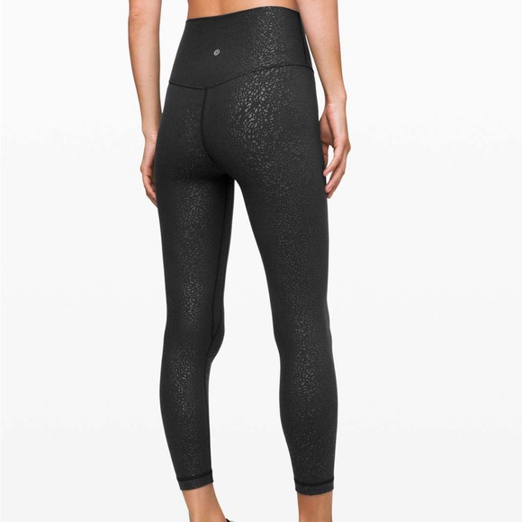lululemon athletica Pants - Lululemon Align Pant II 25" Polar Shift Emboss Black Legging Size 2